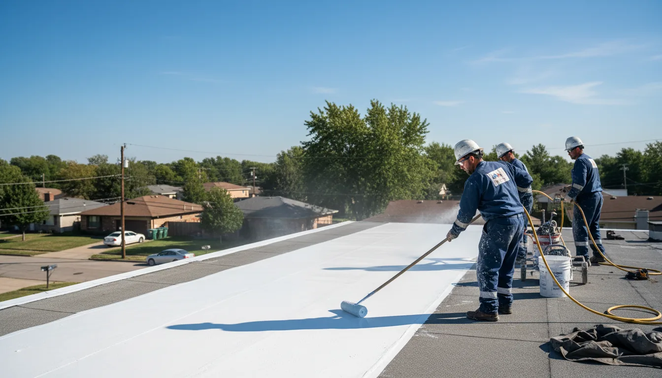 Commercial roof coating in Badger, CA near me